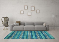 Machine Washable Abstract Light Blue Modern Rug, wshabs4284lblu