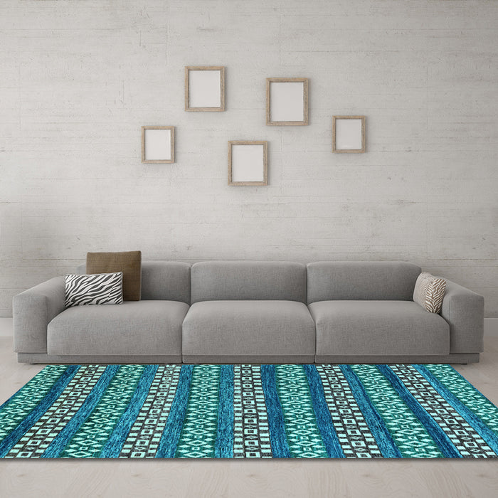 Machine Washable Abstract Light Blue Modern Rug in a Living Room, wshabs4284lblu