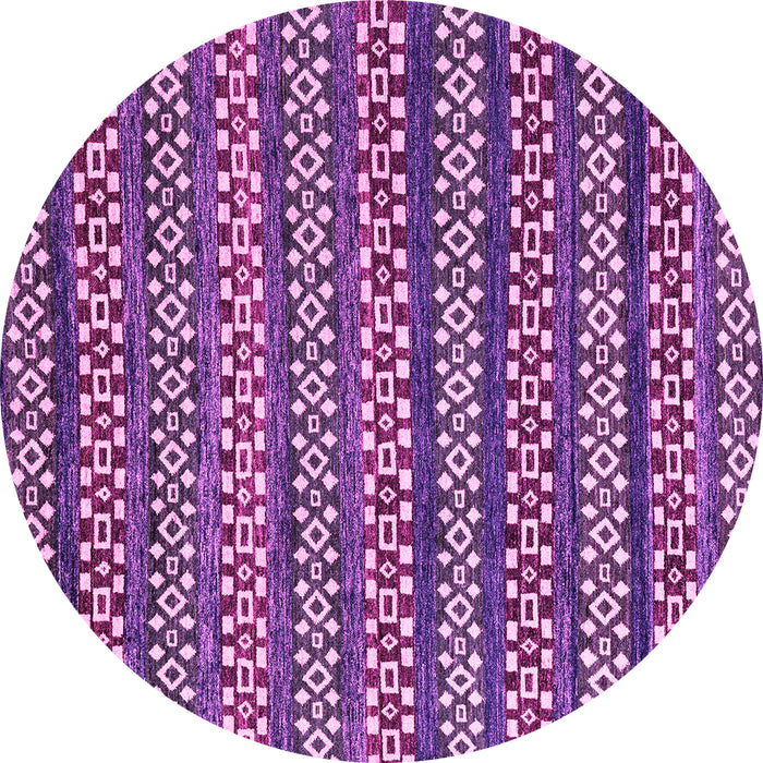 Round Machine Washable Abstract Pink Modern Rug, wshabs4284pnk