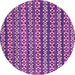 Round Machine Washable Abstract Pink Modern Rug, wshabs4284pnk