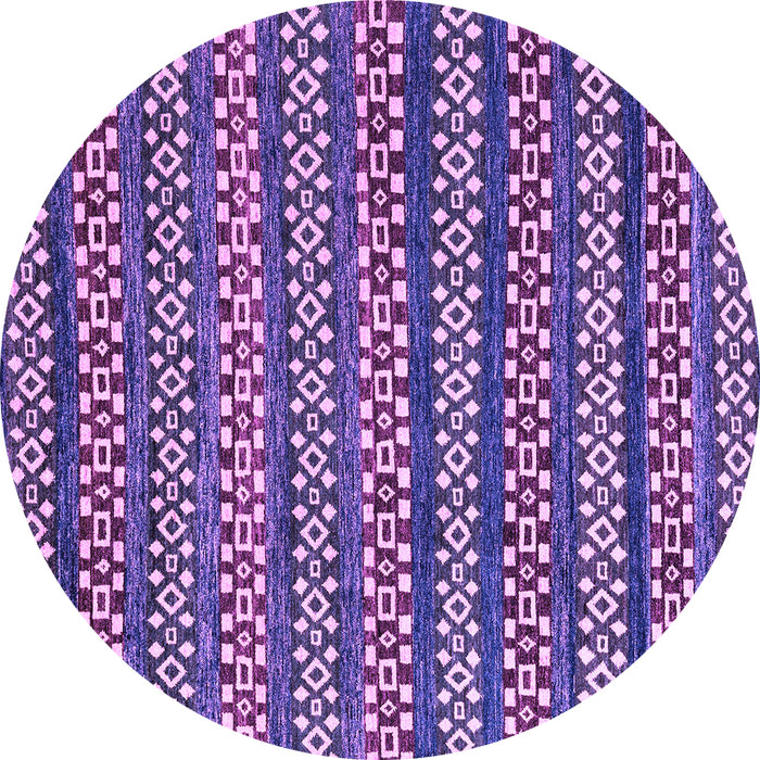 Round Abstract Purple Modern Rug, abs4284pur