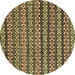 Round Abstract Brown Modern Rug, abs4284brn