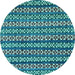 Round Abstract Light Blue Modern Rug, abs4284lblu