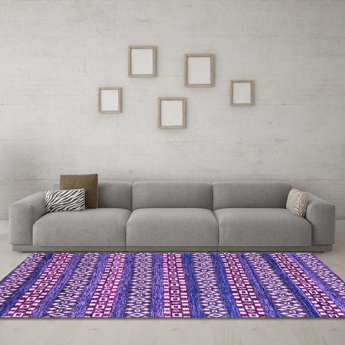 Machine Washable Abstract Purple Modern Area Rugs in a Living Room, wshabs4284pur