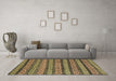 Machine Washable Abstract Brown Modern Rug in a Living Room,, wshabs4284brn