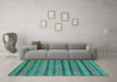 Machine Washable Abstract Turquoise Modern Area Rugs in a Living Room,, wshabs4284turq