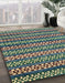 Machine Washable Abstract Green Rug in a Family Room, wshabs4284