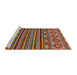 Sideview of Machine Washable Abstract Brown Red Rug, wshabs4285