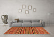 Machine Washable Abstract Orange Modern Area Rugs in a Living Room, wshabs4285org