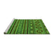 Sideview of Machine Washable Abstract Green Modern Area Rugs, wshabs4285grn