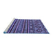 Sideview of Machine Washable Abstract Blue Modern Rug, wshabs4285blu