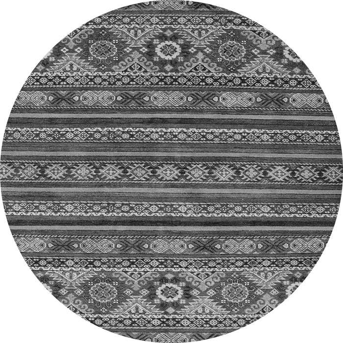 Round Abstract Gray Modern Rug, abs4285gry