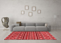 Machine Washable Abstract Red Modern Rug, wshabs4285red