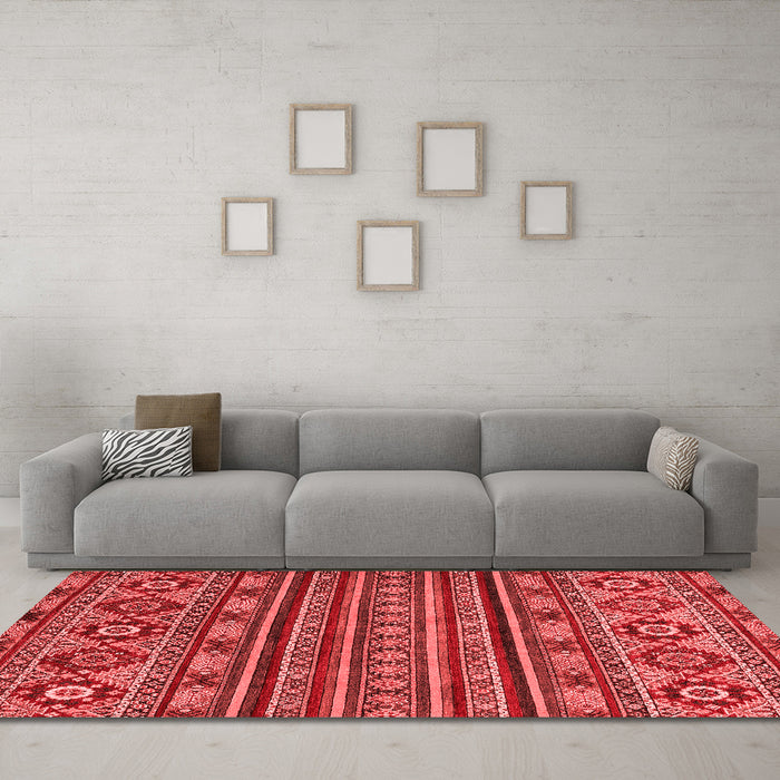Modern Red Washable Rugs