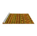 Sideview of Machine Washable Abstract Yellow Modern Rug, wshabs4285yw