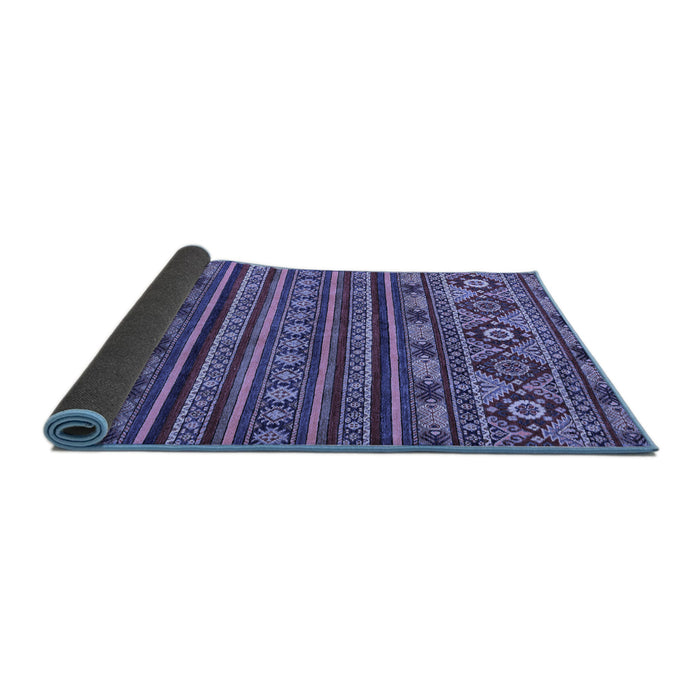 Sideview of Abstract Blue Modern Rug, abs4285blu