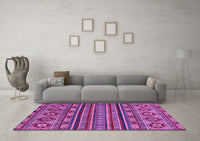 Machine Washable Abstract Purple Modern Rug, wshabs4285pur