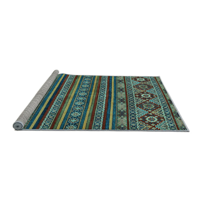 Sideview of Machine Washable Abstract Light Blue Modern Rug, wshabs4285lblu