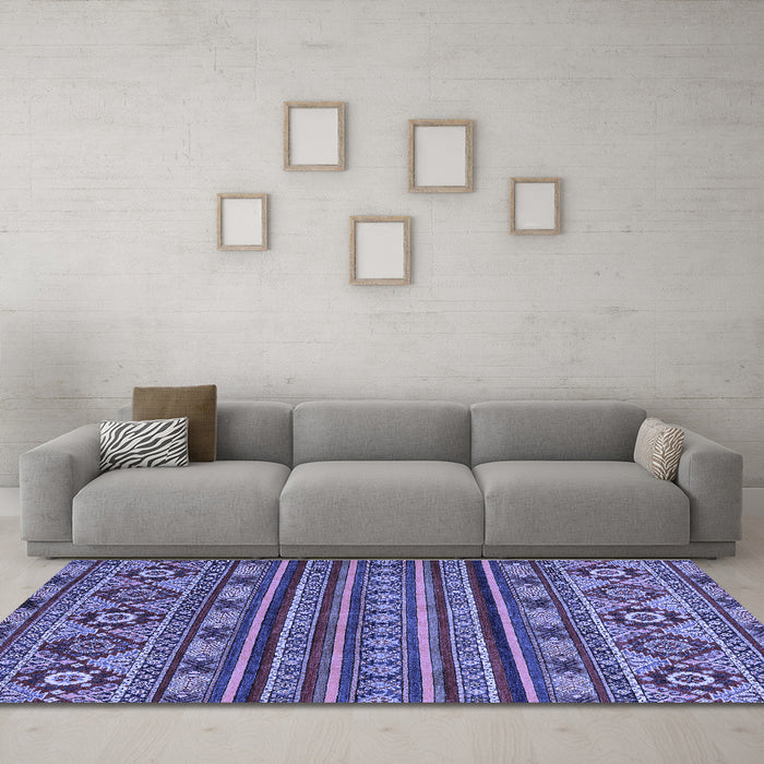 Machine Washable Abstract Blue Modern Rug in a Living Room, wshabs4285blu