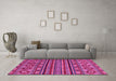 Machine Washable Abstract Pink Modern Rug in a Living Room, wshabs4285pnk