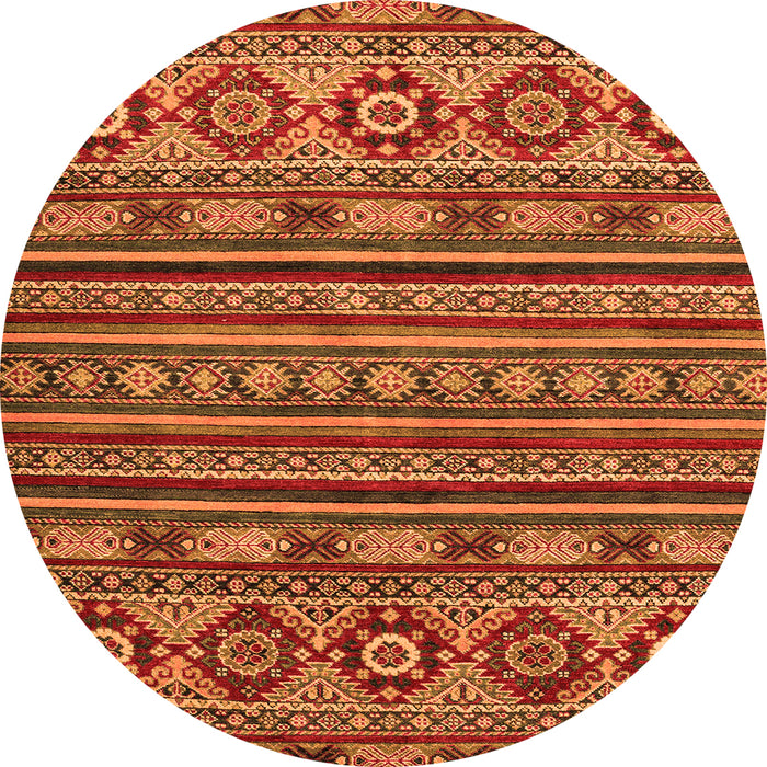 Round Abstract Orange Modern Rug, abs4285org