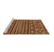 Sideview of Machine Washable Abstract Brown Modern Rug, wshabs4285brn