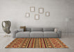 Machine Washable Abstract Brown Modern Rug in a Living Room,, wshabs4285brn