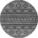 Round Machine Washable Abstract Gray Modern Rug, wshabs4285gry