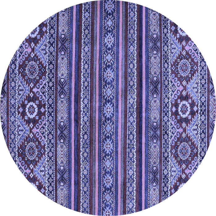 Round Abstract Blue Modern Rug, abs4285blu