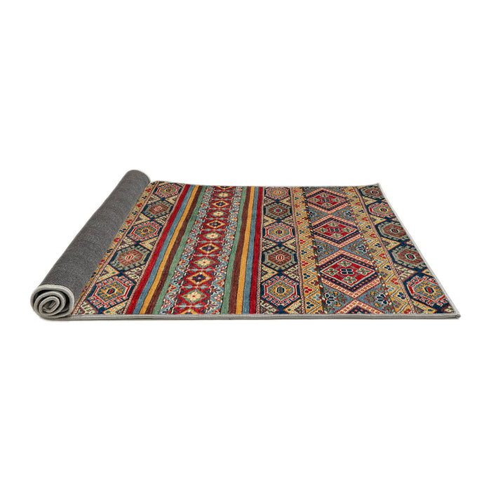 Sideview of Abstract Brown Red Modern Rug, abs4286