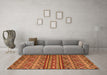 Machine Washable Abstract Orange Modern Area Rugs in a Living Room, wshabs4286org