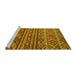 Sideview of Machine Washable Abstract Yellow Modern Rug, wshabs4286yw