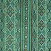 Square Machine Washable Abstract Turquoise Modern Area Rugs, wshabs4286turq