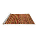 Sideview of Machine Washable Abstract Orange Modern Area Rugs, wshabs4286org