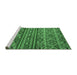 Sideview of Machine Washable Abstract Emerald Green Modern Area Rugs, wshabs4286emgrn