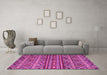 Machine Washable Abstract Pink Modern Rug in a Living Room, wshabs4286pnk