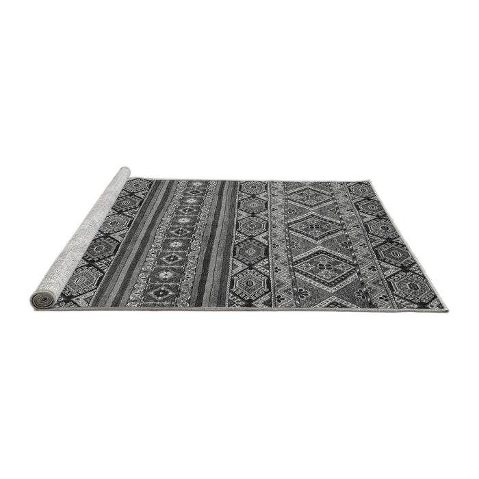 Sideview of Machine Washable Abstract Gray Modern Rug, wshabs4286gry