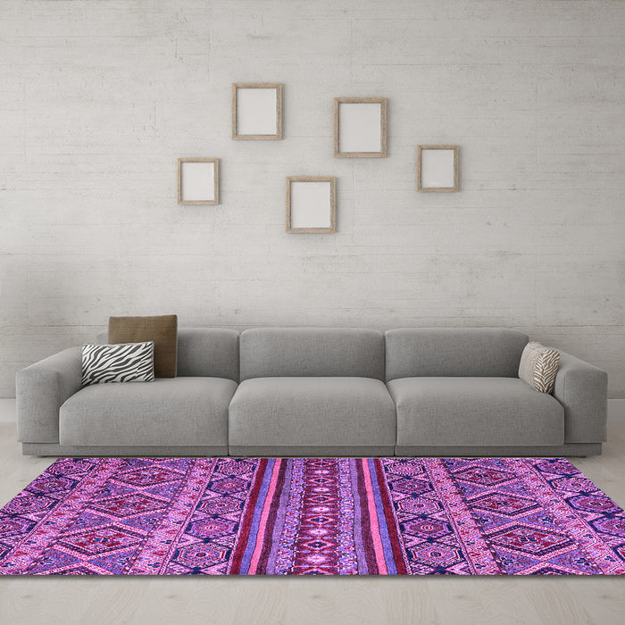 Machine Washable Abstract Purple Modern Area Rugs in a Living Room, wshabs4286pur