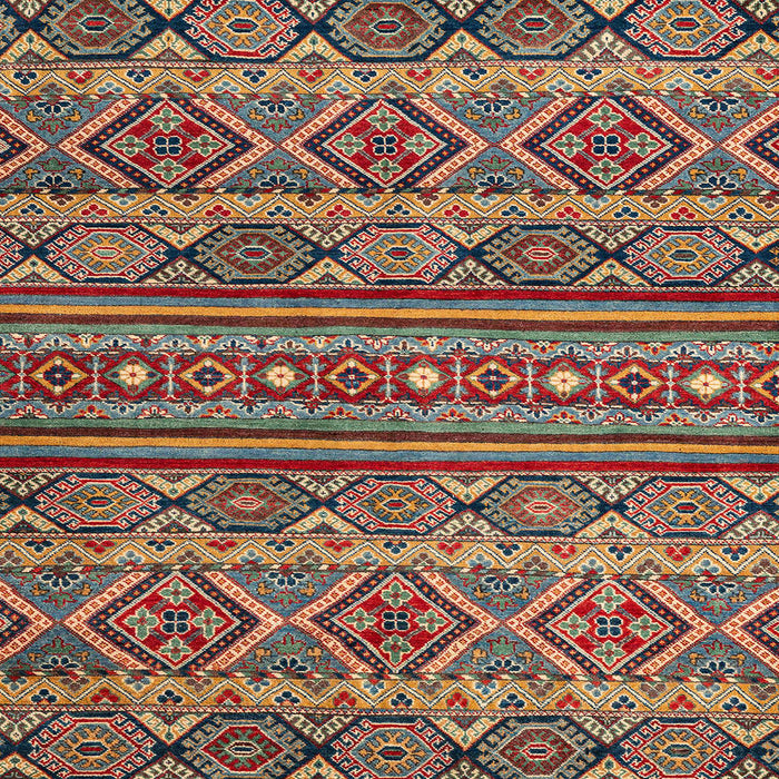 Square Machine Washable Abstract Brown Red Rug, wshabs4286