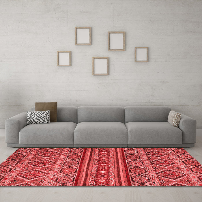 Modern Red Washable Rugs