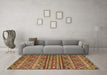 Machine Washable Abstract Brown Modern Rug in a Living Room,, wshabs4286brn