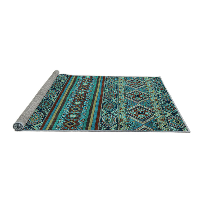 Sideview of Machine Washable Abstract Light Blue Modern Rug, wshabs4286lblu