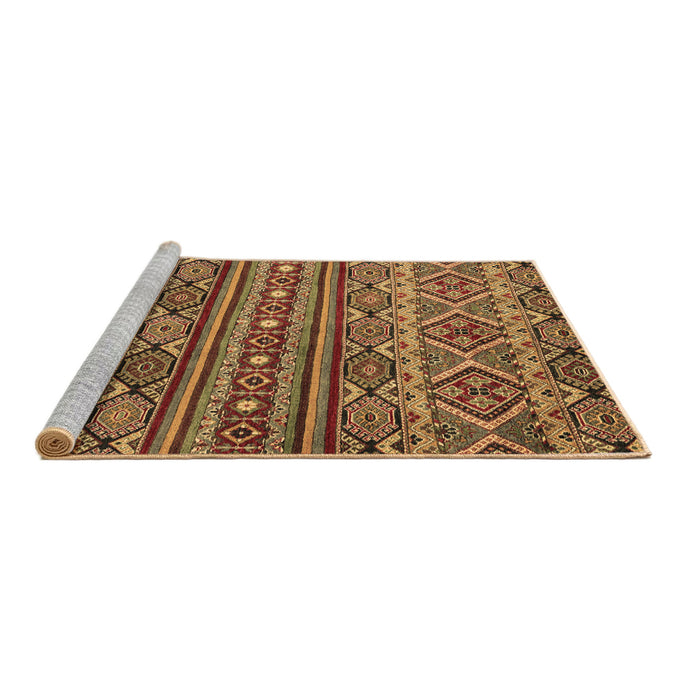 Sideview of Machine Washable Abstract Brown Modern Rug, wshabs4286brn
