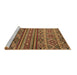 Sideview of Machine Washable Abstract Brown Modern Rug, wshabs4286brn