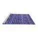 Sideview of Machine Washable Abstract Blue Modern Rug, wshabs4286blu