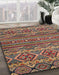 Machine Washable Abstract Brown Red Rug in a Family Room, wshabs4286