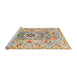 Sideview of Machine Washable Abstract Dark Almond Brown Rug, wshabs4287