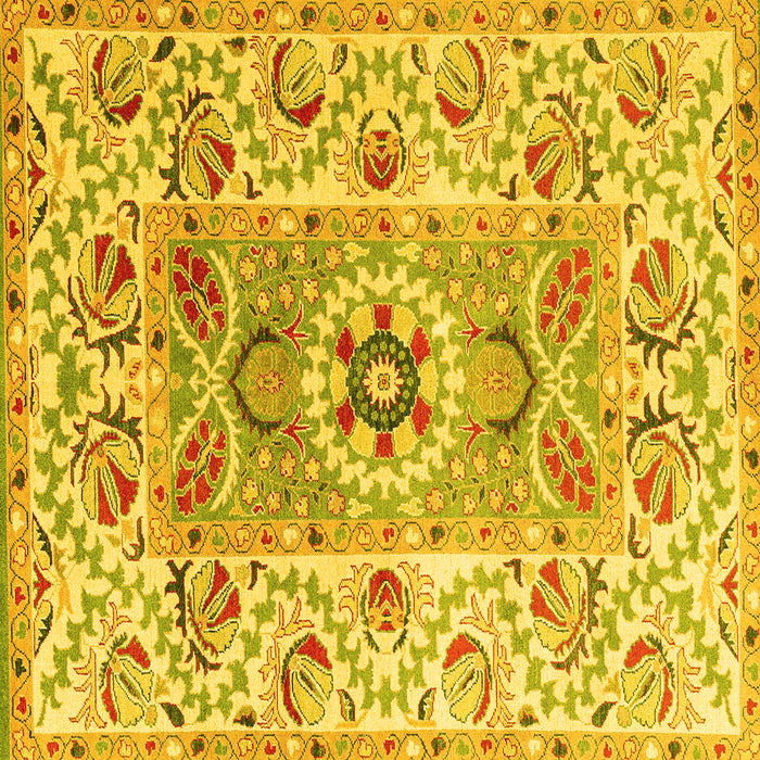 Square Abstract Yellow Modern Rug, abs4287yw