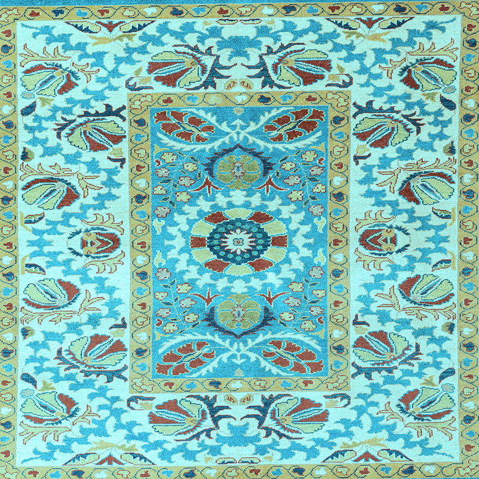 Square Abstract Light Blue Modern Rug, abs4287lblu
