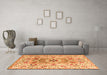 Machine Washable Abstract Orange Modern Area Rugs in a Living Room, wshabs4287org